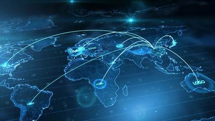 企業(yè)科技遍布全球地圖科技感AE模板